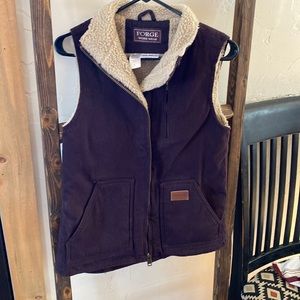 Fleece lined plum colored Vest.